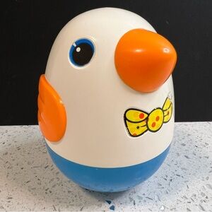 Vintage 1986 PLAYSKOOL Chime Penguin Bird Baby Toddler Roly Poly Musical Toy